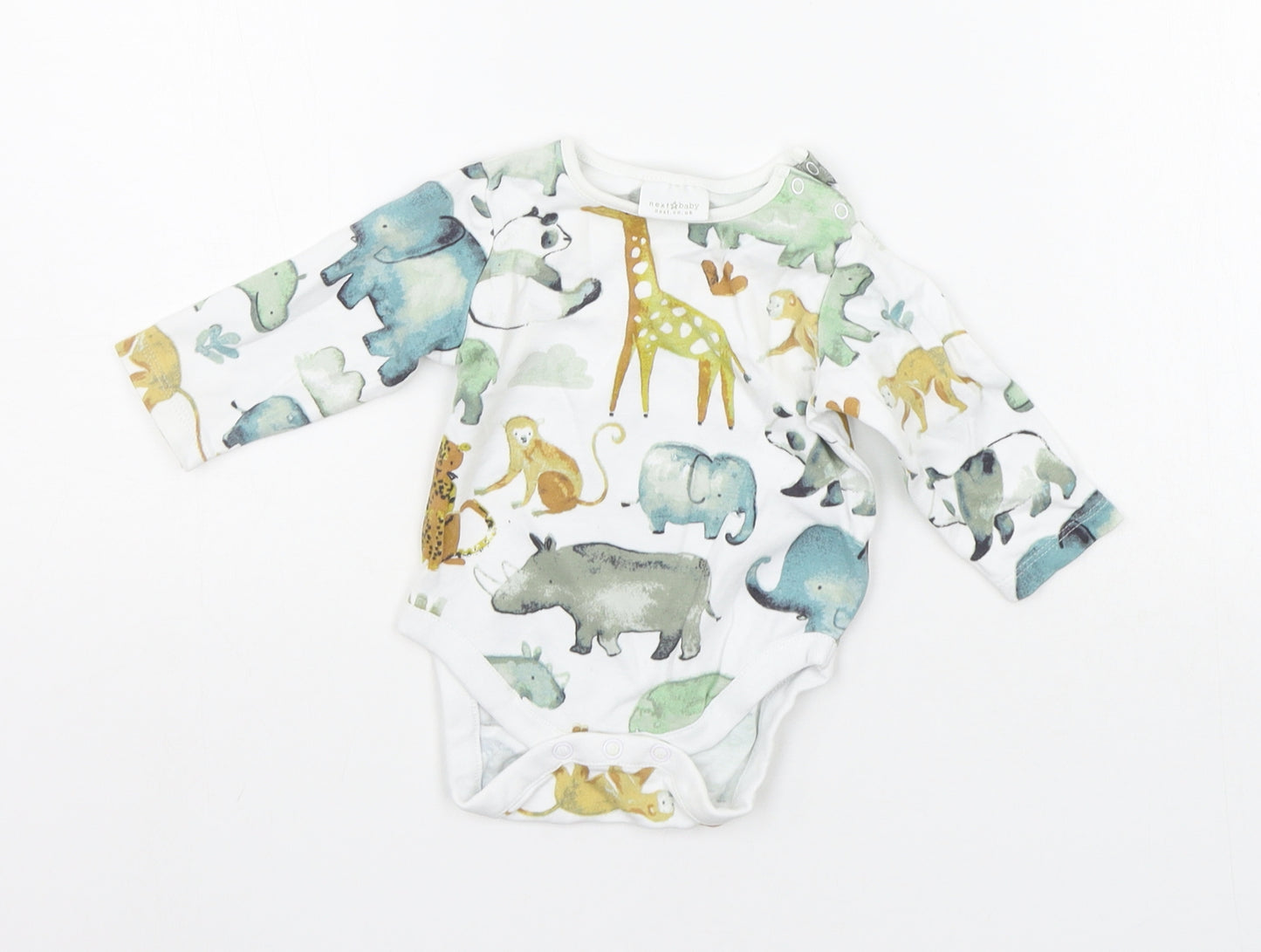 NEXT Baby White Geometric  Babygrow One-Piece Size 3-6 Months  - ANIMALS