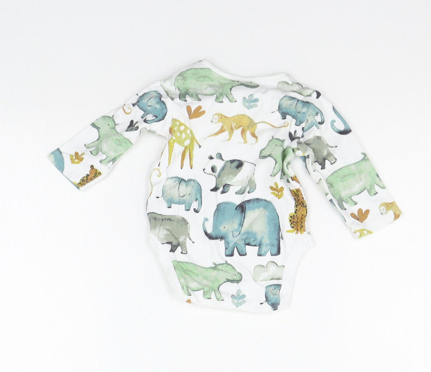 NEXT Baby White Geometric  Babygrow One-Piece Size 3-6 Months  - ANIMALS