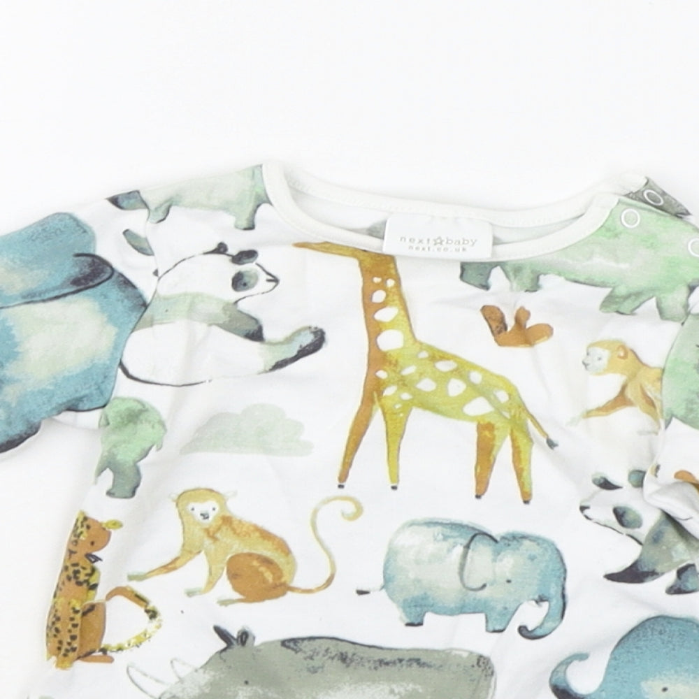 NEXT Baby White Geometric  Babygrow One-Piece Size 3-6 Months  - ANIMALS