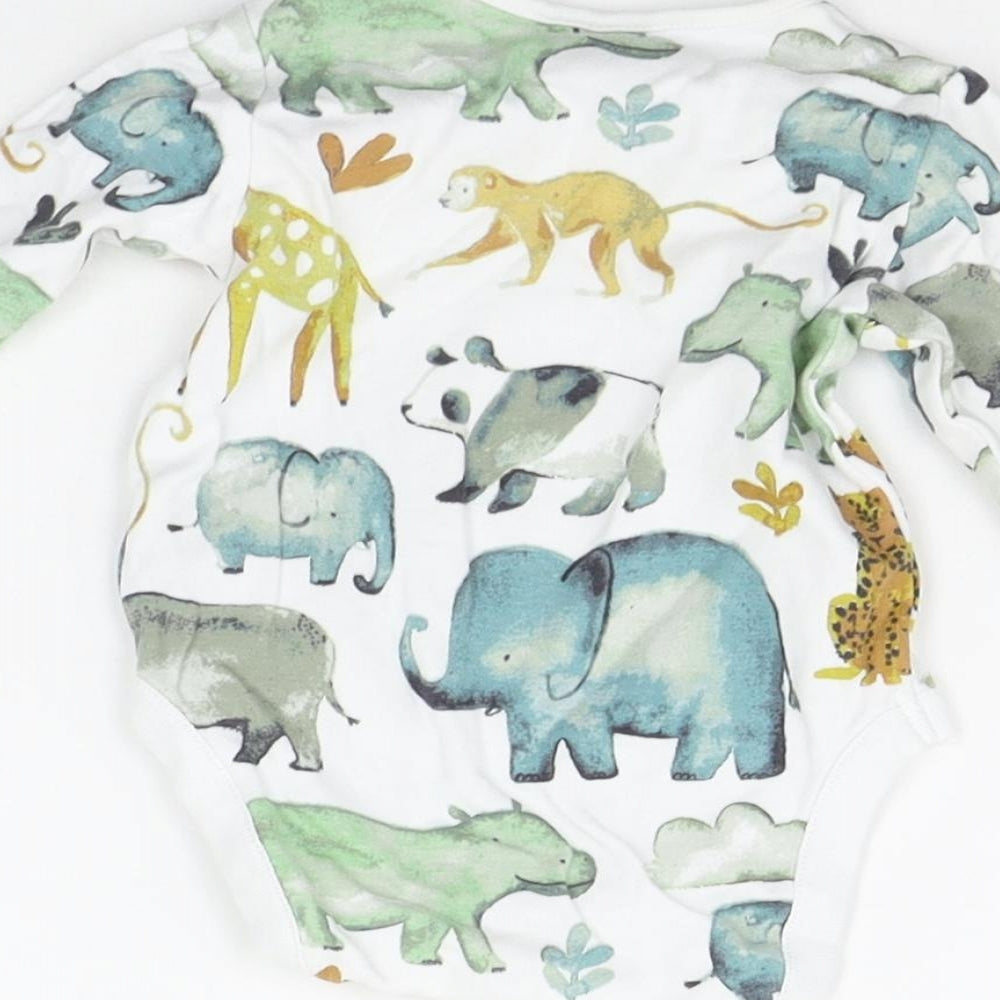 NEXT Baby White Geometric  Babygrow One-Piece Size 3-6 Months  - ANIMALS