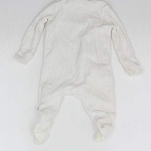 F&F Baby White   Catsuit One-Piece Size 3-6 Months  - details on chest