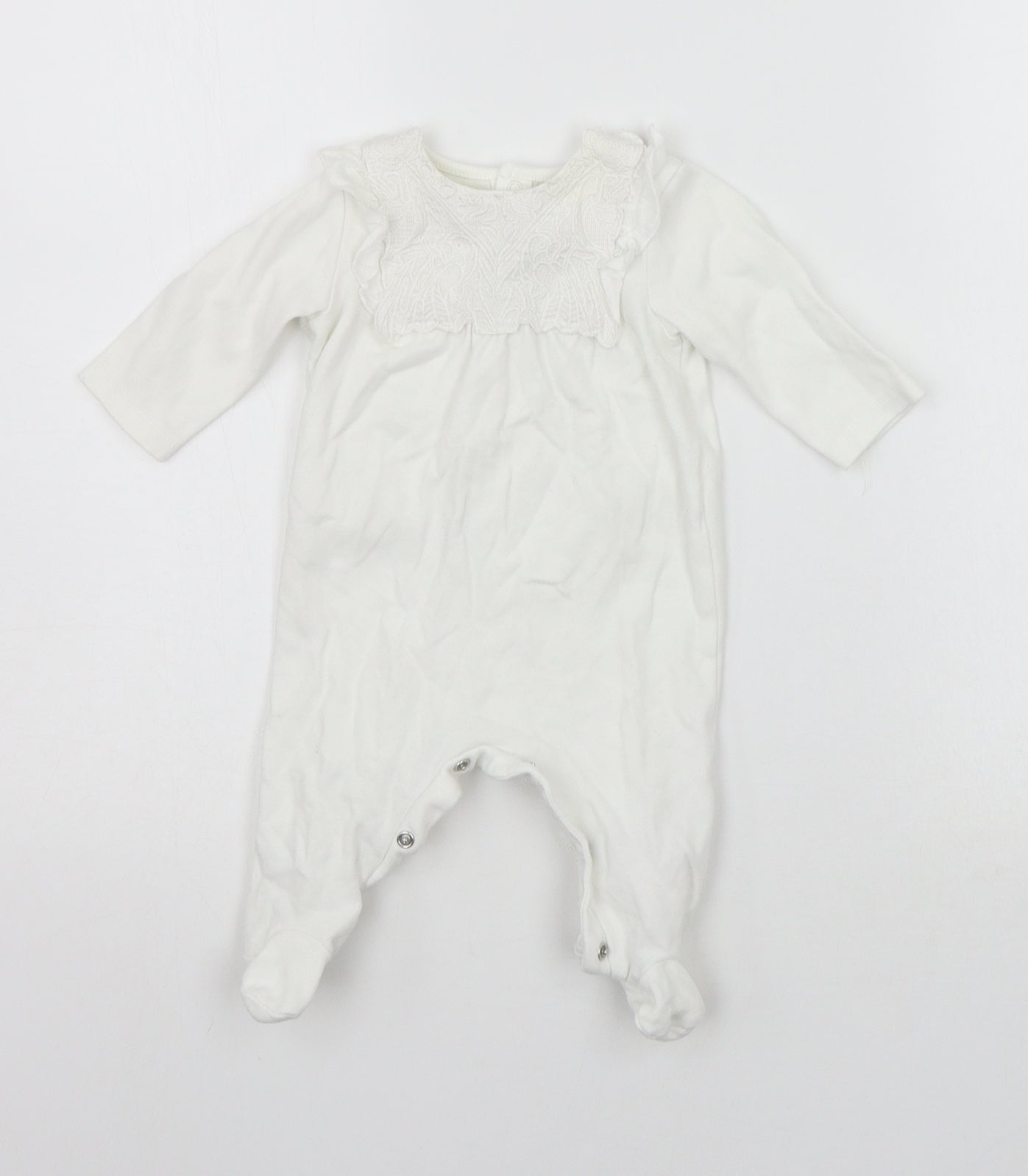mamas & papas Baby White   Babygrow One-Piece Size 0-3 Months