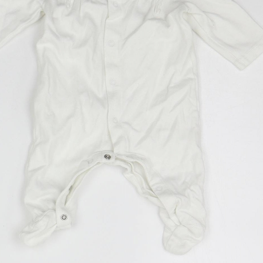 mamas & papas Baby White   Babygrow One-Piece Size 0-3 Months