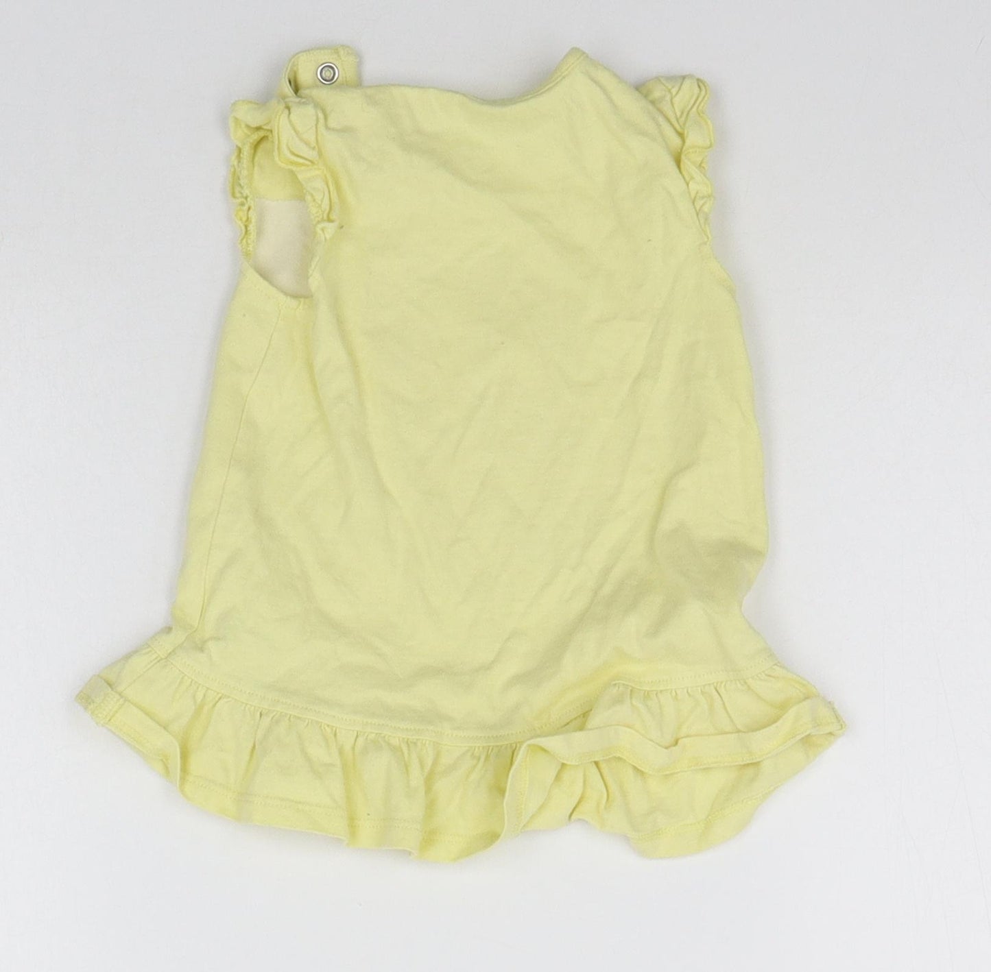 George Girls Yellow   Basic Tank Size 6-9 Months  - details on chest
