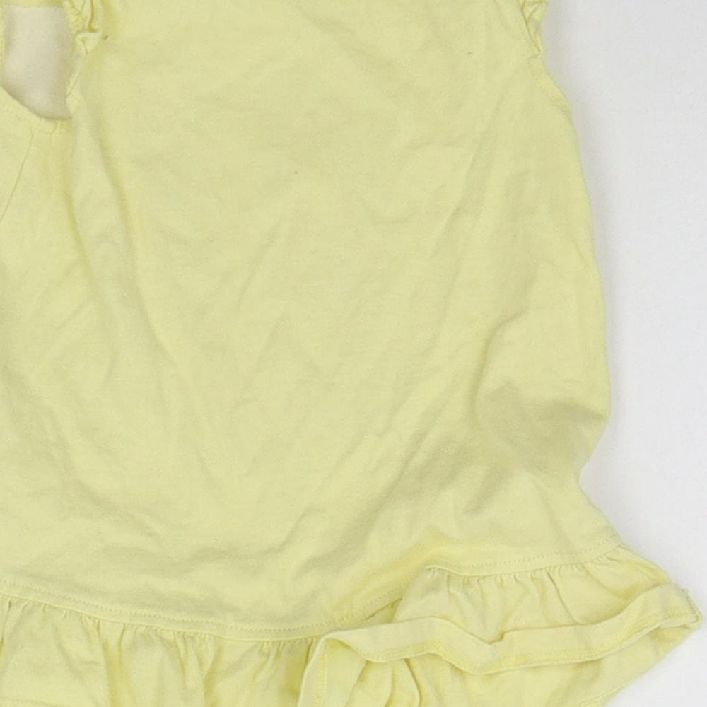 George Girls Yellow   Basic Tank Size 6-9 Months  - details on chest
