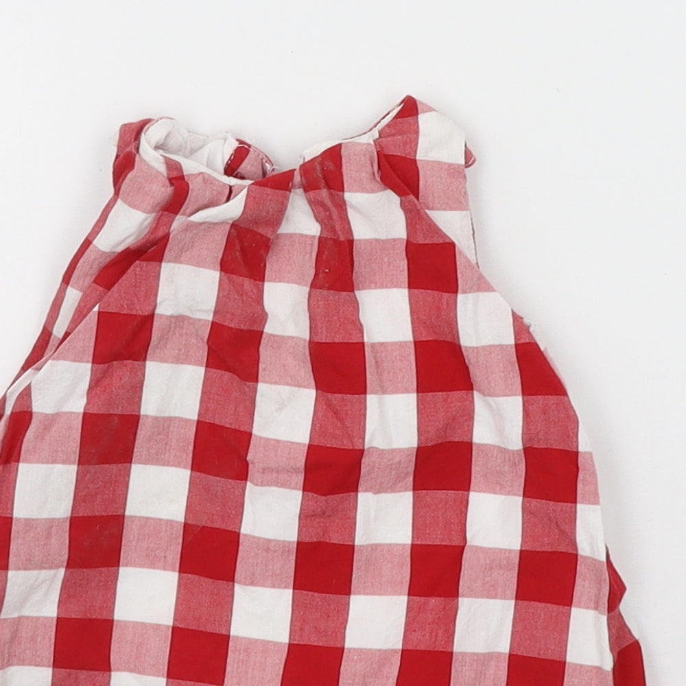 Mothercare Baby Red Check  A-Line  Size 0-3 Months