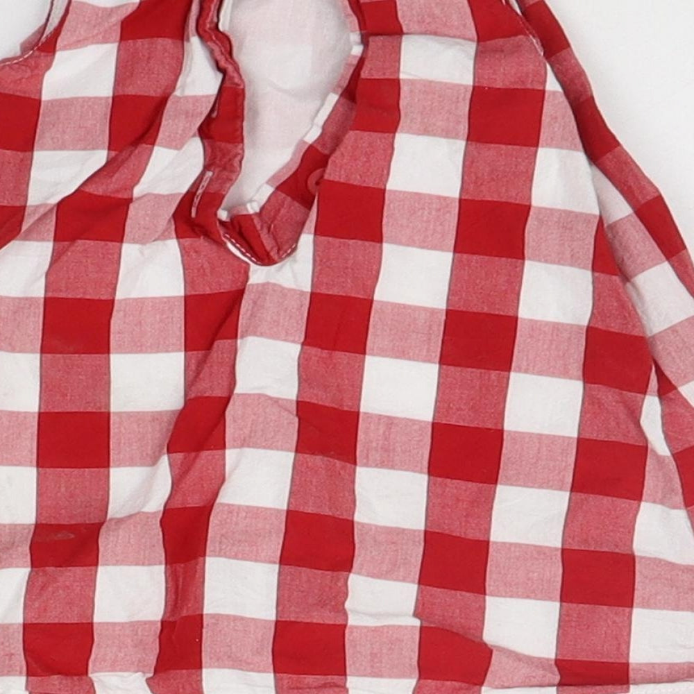 Mothercare Baby Red Check  A-Line  Size 0-3 Months