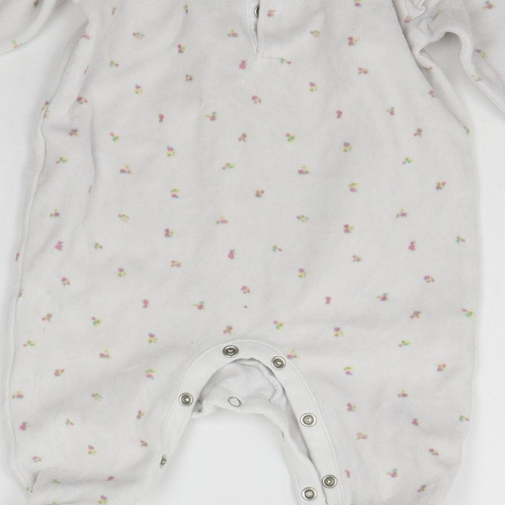 NEXT Baby Grey Floral  Babygrow One-Piece Size 3-6 Months