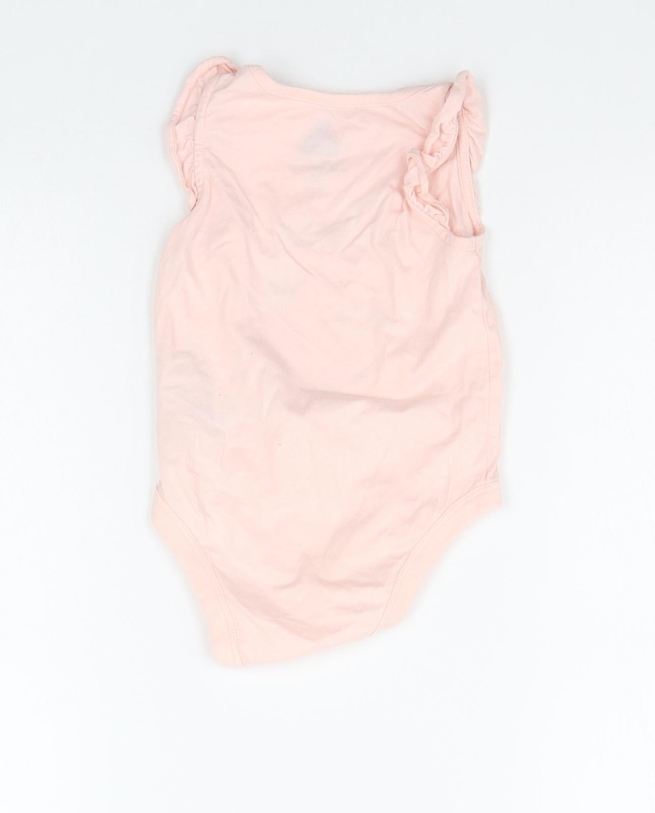 Gap Baby Pink   Babygrow One-Piece Size 6-9 Months  - details on chest