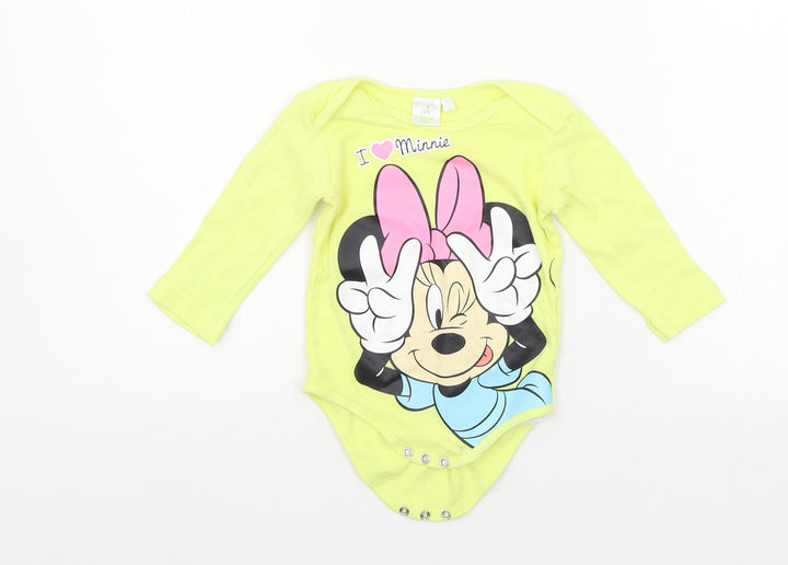 eplus m Baby Yellow   Basic T-Shirt Size 9-12 Months  - mini mouse