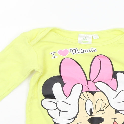 eplus m Baby Yellow   Basic T-Shirt Size 9-12 Months  - mini mouse
