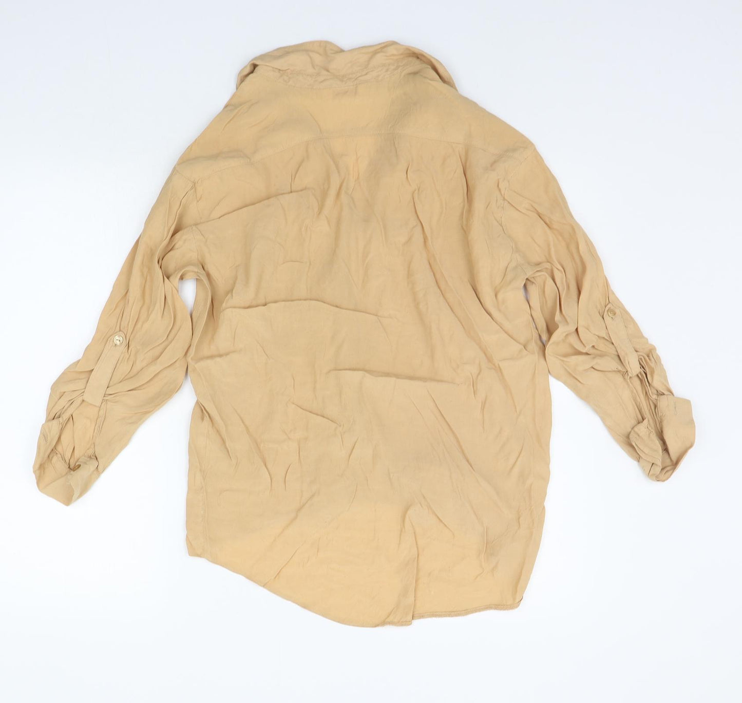 Miss Selfridge Womens Beige   Basic Button-Up Size 10