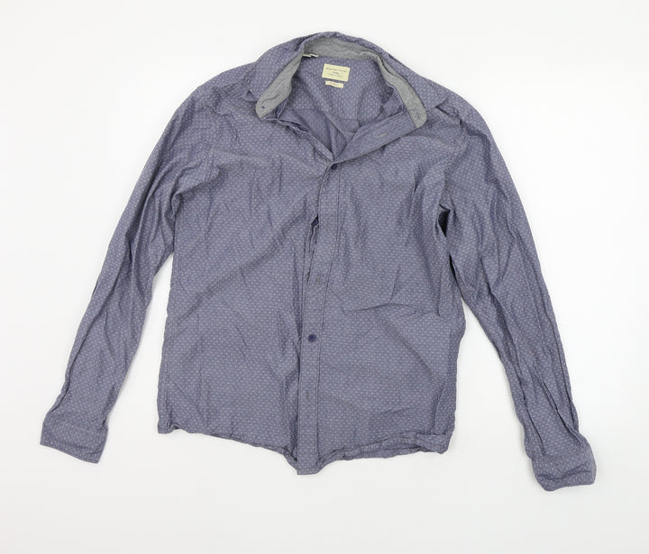 Selected Mens Blue Button-Up Size 16