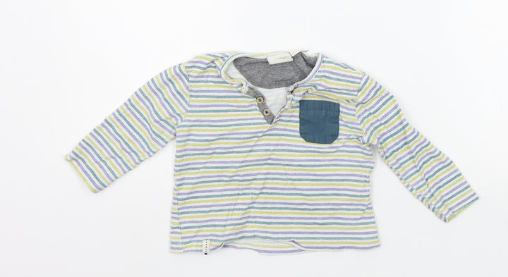 Zara Baby Multicoloured Striped Basic T-Shirt Size 9-12 Months