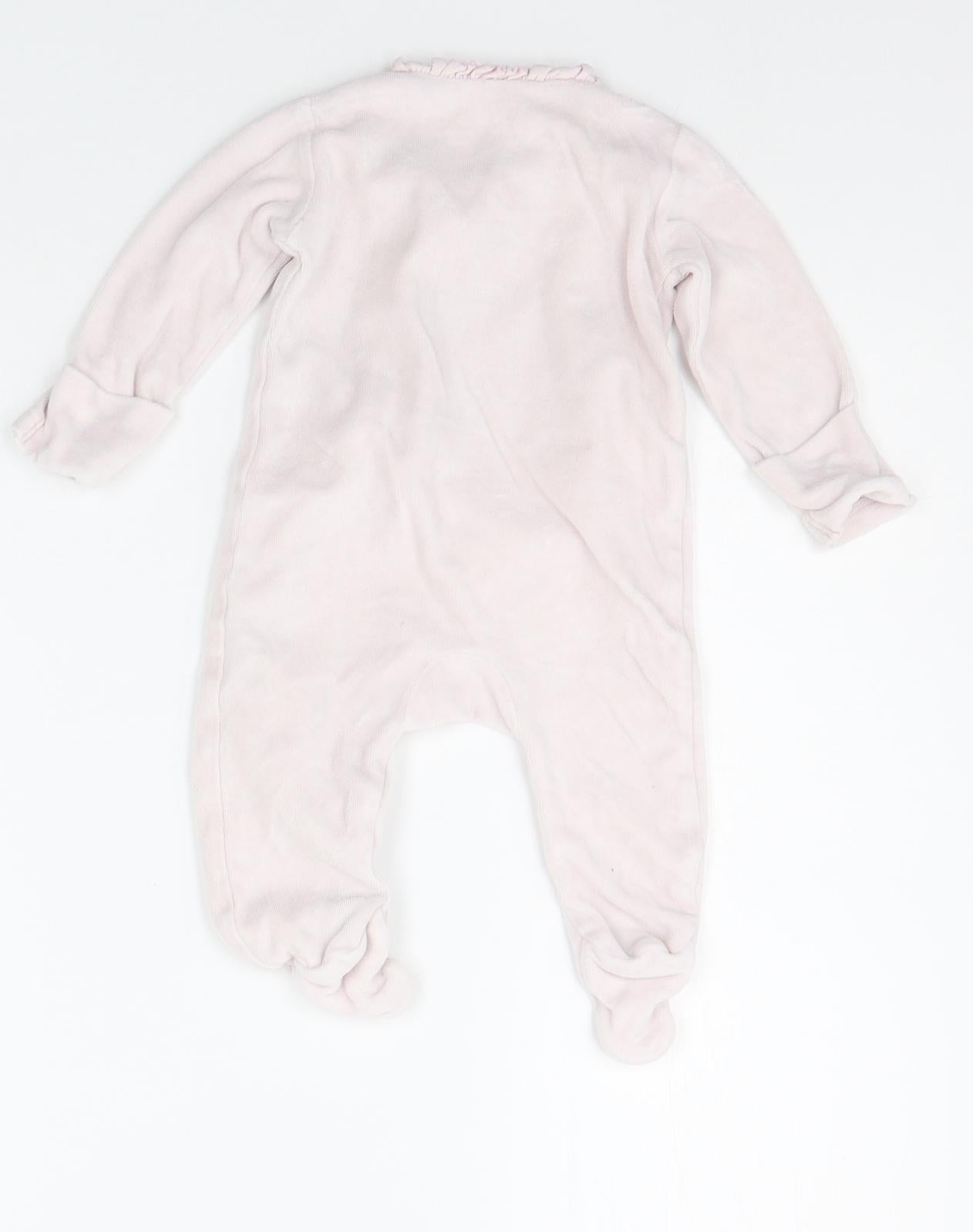 Nutmeg Baby Pink   Babygrow One-Piece Size 3-6 Months  - details on chest