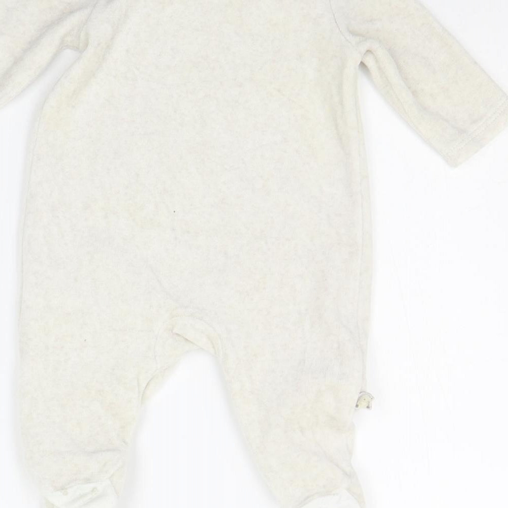 Mothercare Baby Beige   Babygrow One-Piece Size 0-3 Months  - PRINT ON CHEST