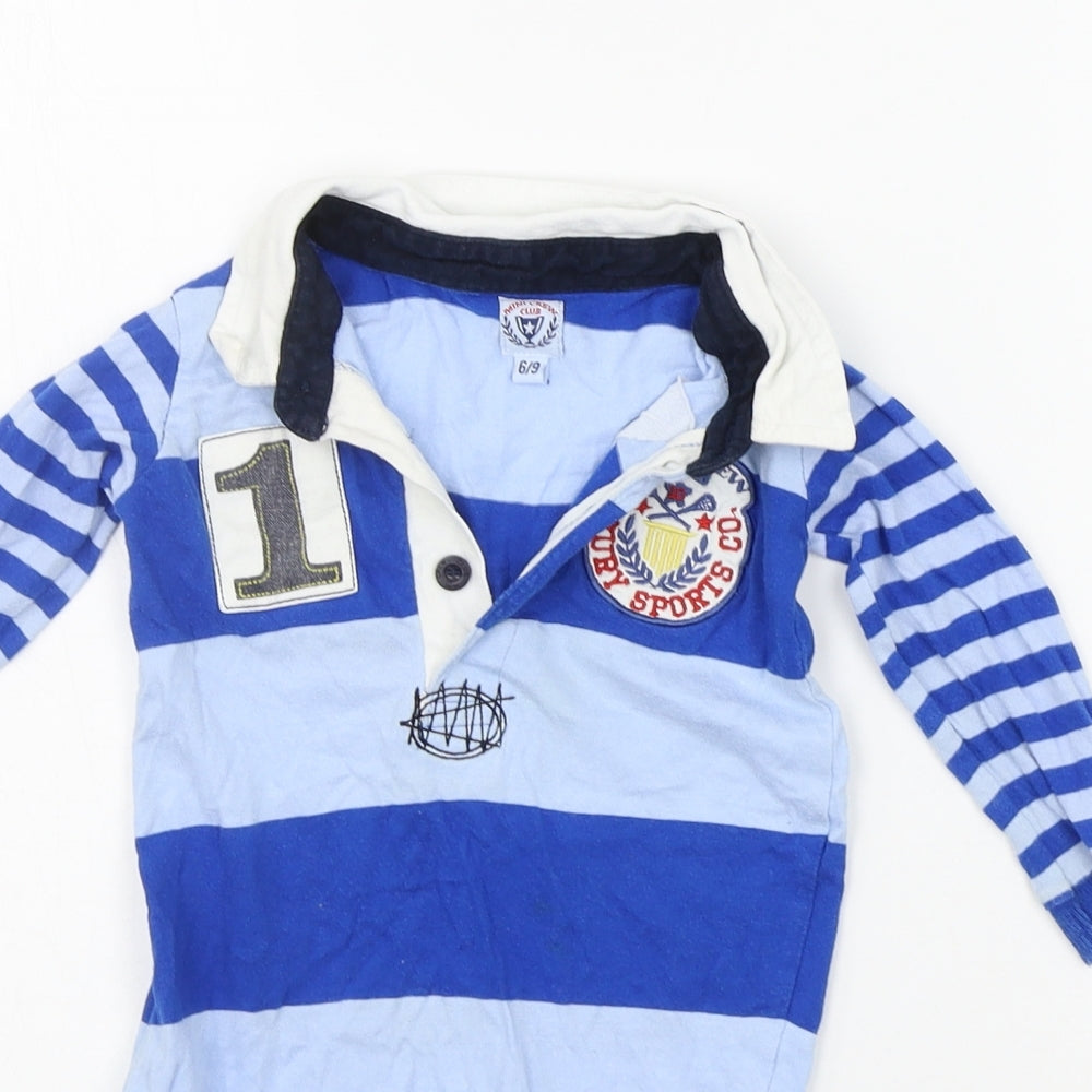 MINI CREW Baby Blue Striped  Babygrow One-Piece Size 6-9 Months