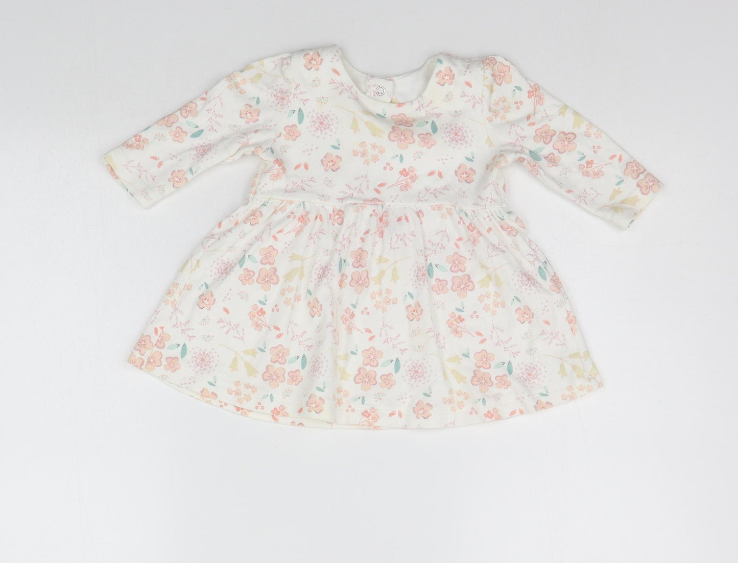 Matalan Baby White Floral  A-Line  Size 6-9 Months