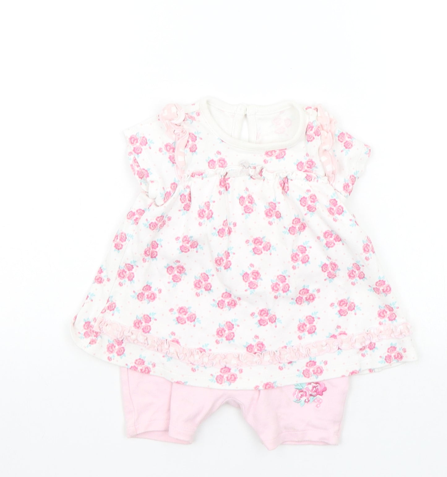 George Girls Pink Geometric  Jumper Dress  Size 3-6 Months