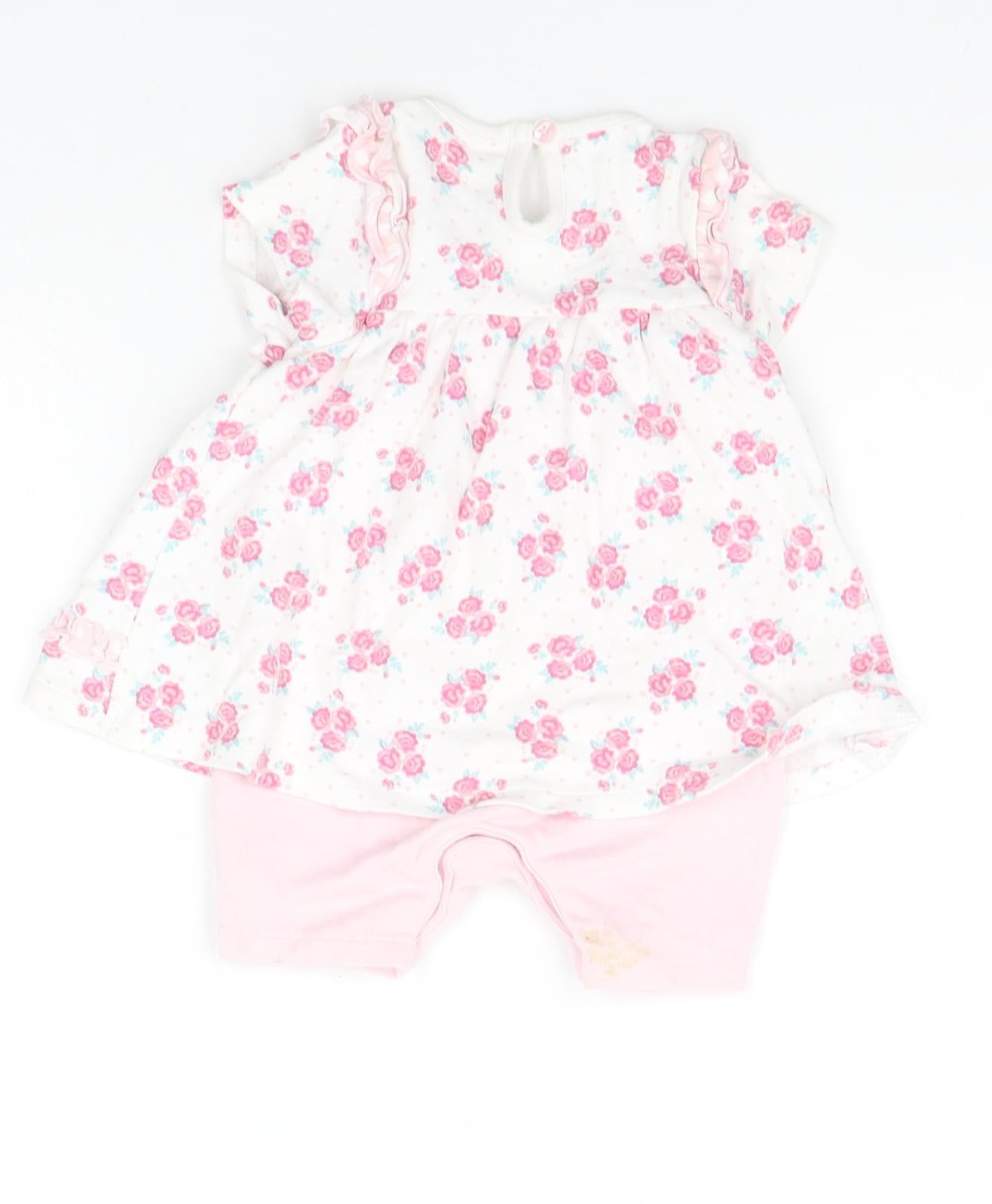 George Girls Pink Geometric  Jumper Dress  Size 3-6 Months