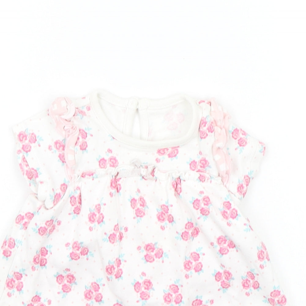 George Girls Pink Geometric  Jumper Dress  Size 3-6 Months
