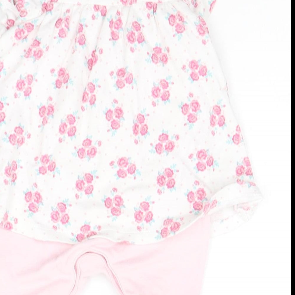 George Girls Pink Geometric  Jumper Dress  Size 3-6 Months