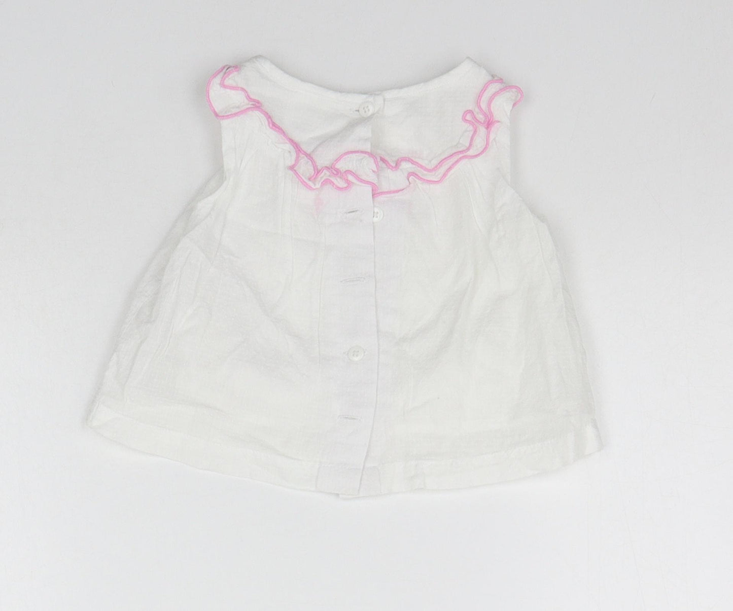 Disney Baby White   A-Line  Size 6-9 Months  - details on chest