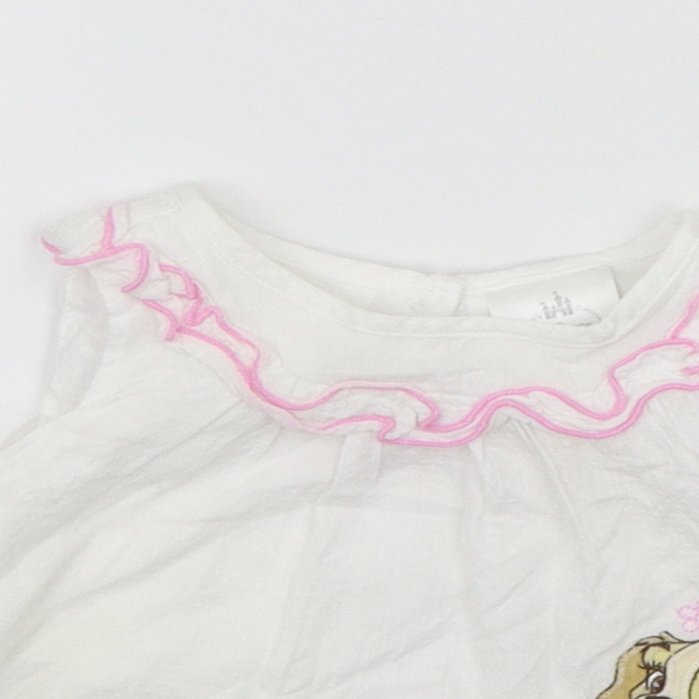 Disney Baby White   A-Line  Size 6-9 Months  - details on chest