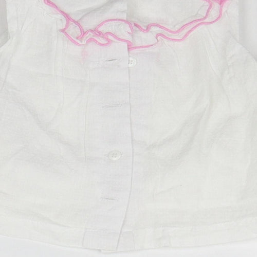 Disney Baby White   A-Line  Size 6-9 Months  - details on chest