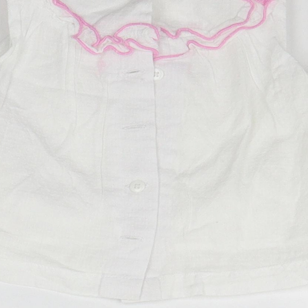 Disney Baby White   A-Line  Size 6-9 Months  - details on chest