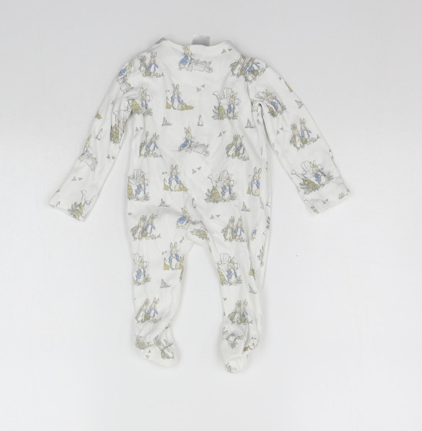 Peter Rabbit Baby White Geometric  Babygrow One-Piece Size 3-6 Months