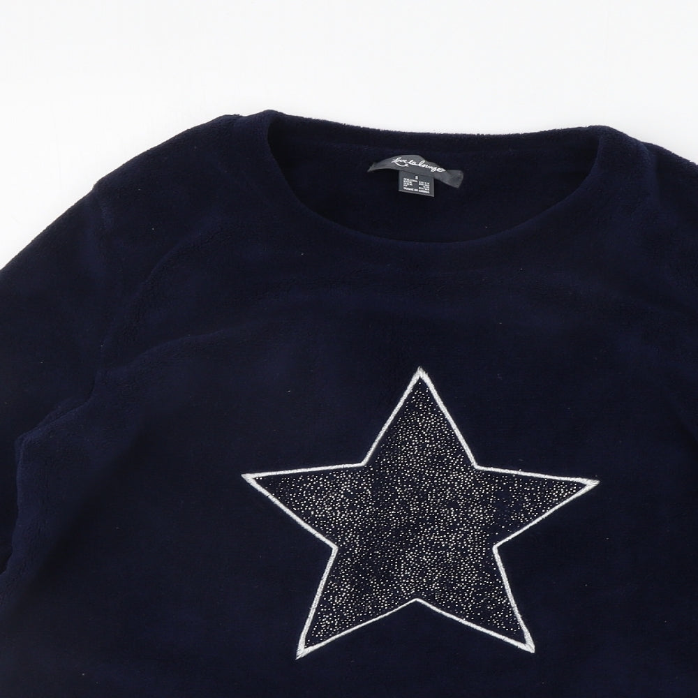 LOVE TO LOUNGE Womens Blue Solid  Top Pyjama Top Size S  - STAR