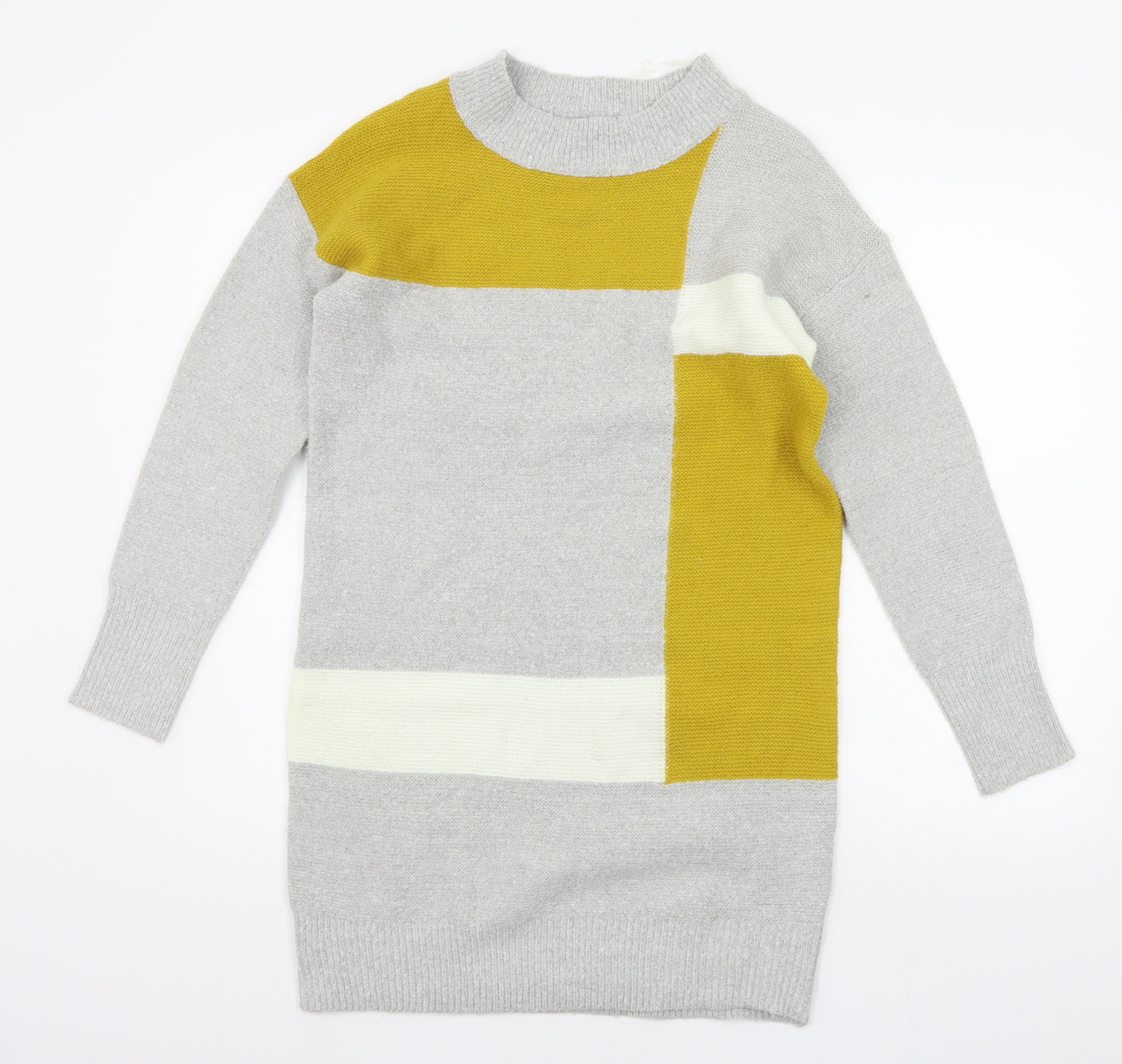 Select Womens Grey Geometric  Jumper Dress  Size M