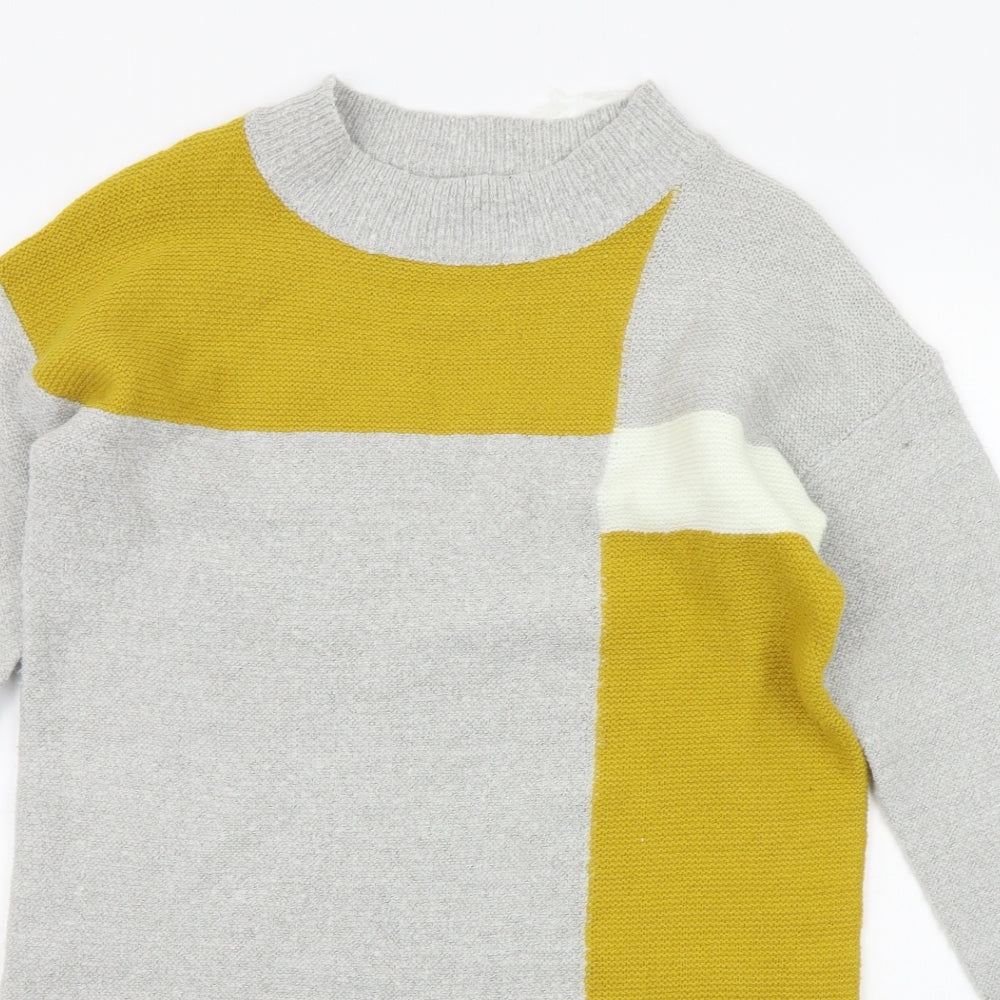 Select Womens Grey Geometric  Jumper Dress  Size M