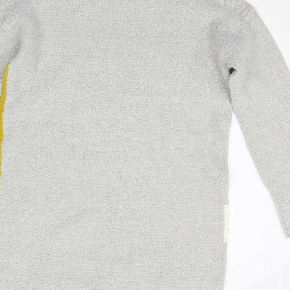 Select Womens Grey Geometric  Jumper Dress  Size M