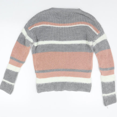 Select Womens Green Striped  Pullover Jumper Size S