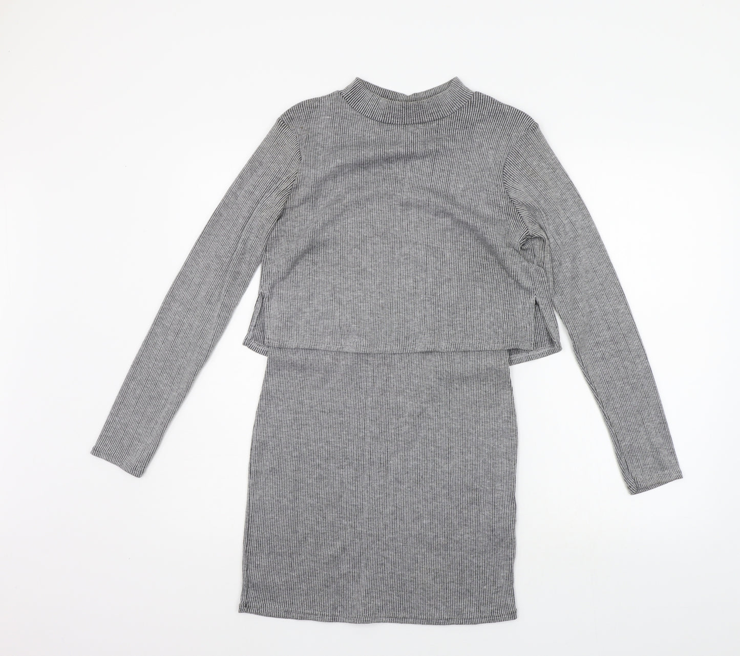 CAMERO ROSE Womens Grey Striped  Jumper Dress  Size 8