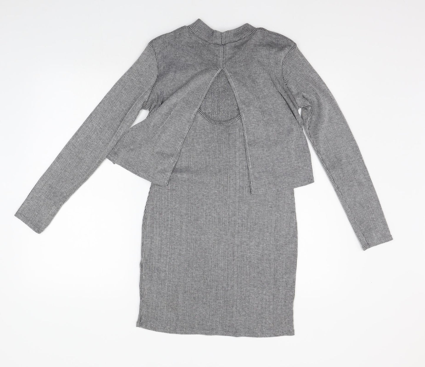 CAMERO ROSE Womens Grey Striped  Jumper Dress  Size 8