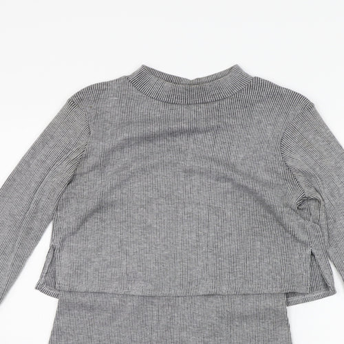CAMERO ROSE Womens Grey Striped  Jumper Dress  Size 8