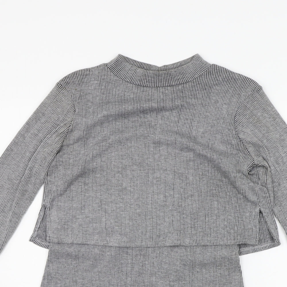 CAMERO ROSE Womens Grey Striped  Jumper Dress  Size 8
