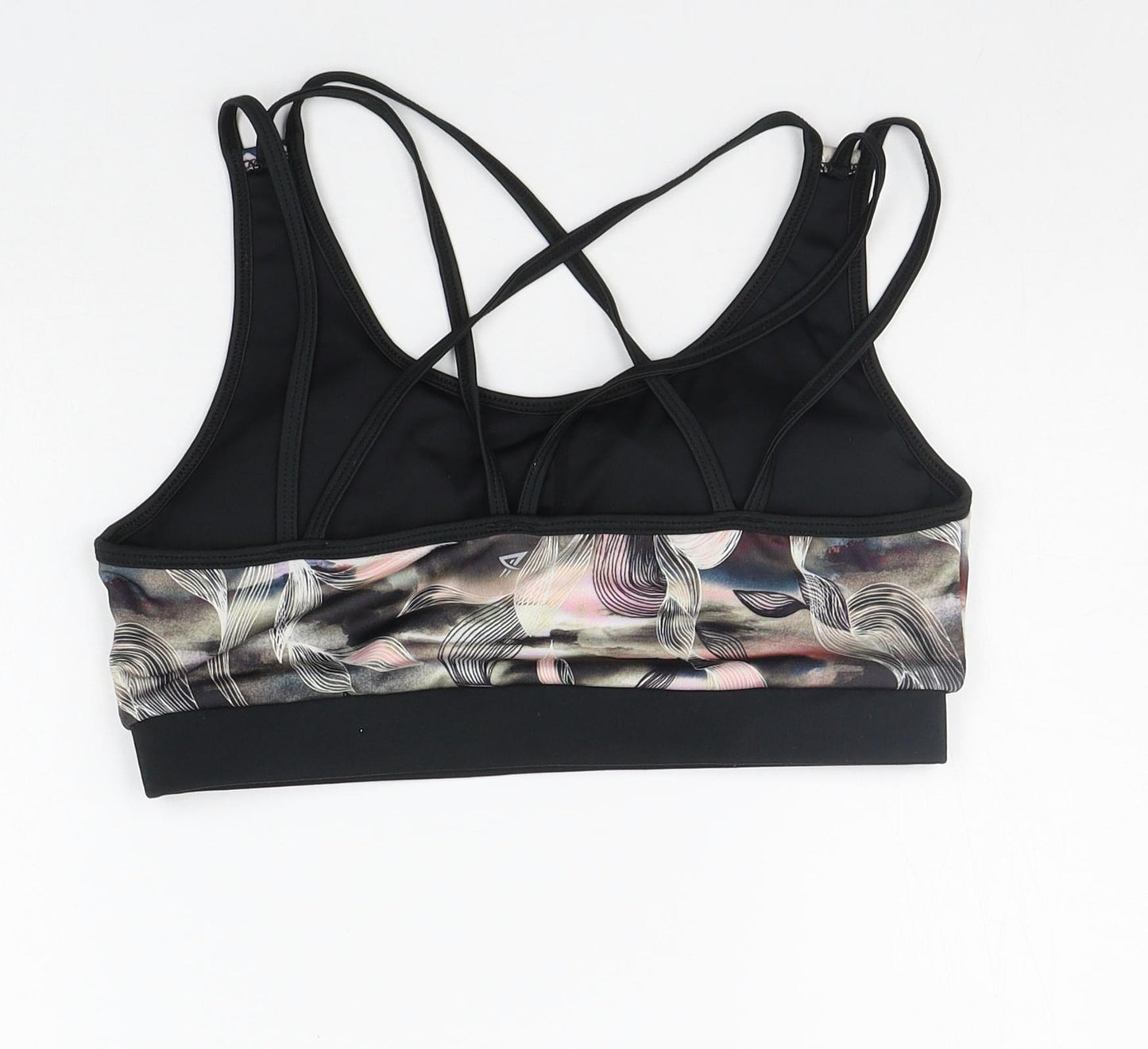 WORK OUT Womens Black Floral  Basic Tank Size 12