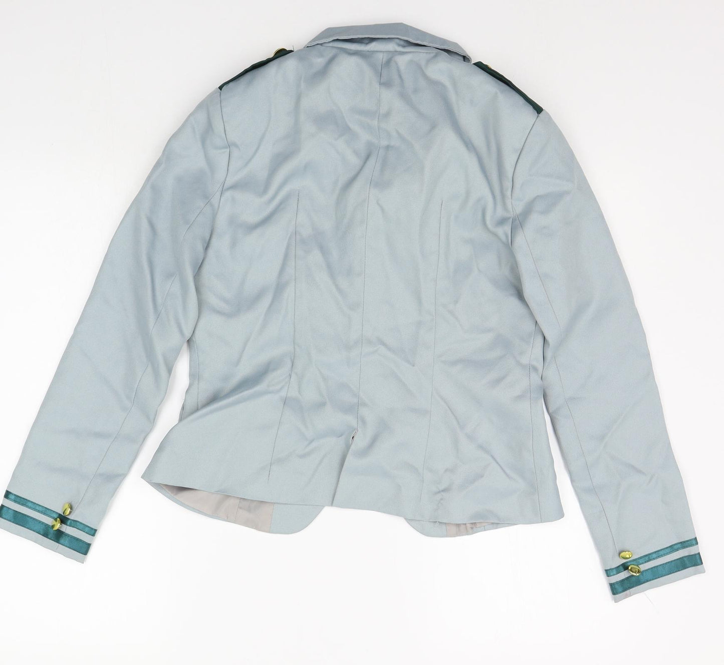 Preworn Womens Blue Striped  Jacket Suit Jacket Size S