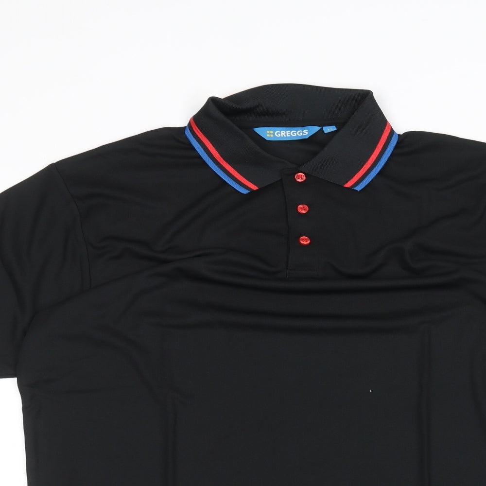 Greggs Mens Black    Polo Size M