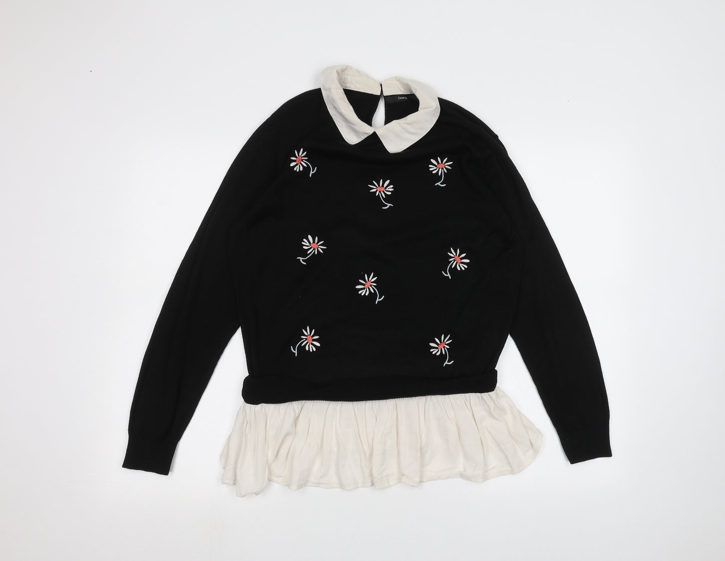 George Womens Black   Basic T-Shirt Size 14