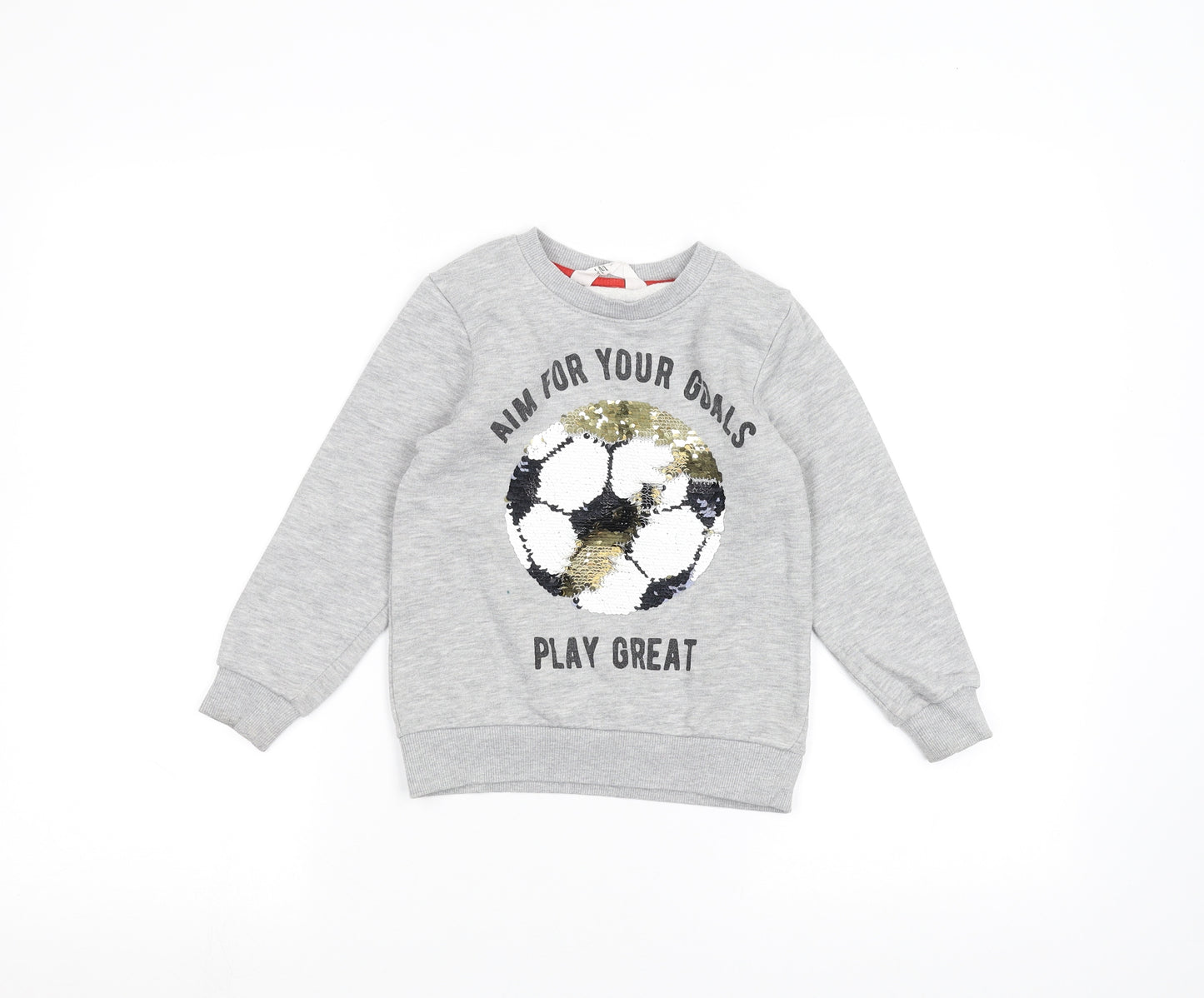 H&M Boys Grey   Pullover Jumper Size 5-6 Years