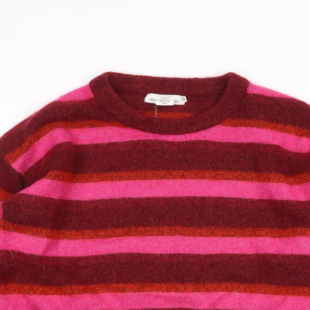 H&M Womens Pink Striped  Pullover Jumper Size M