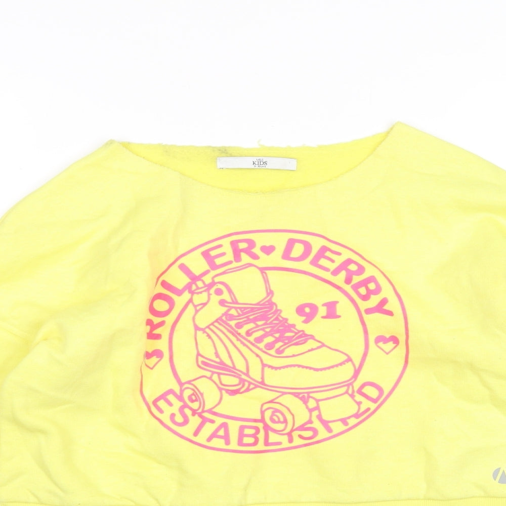 Marks and Spencer Girls Yellow   Pullover Jumper Size 9-10 Years