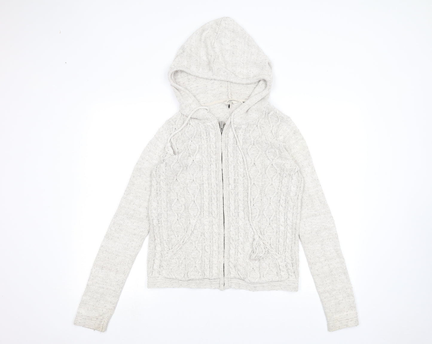 Fat Face Womens White   Full Zip Hoodie Size 10