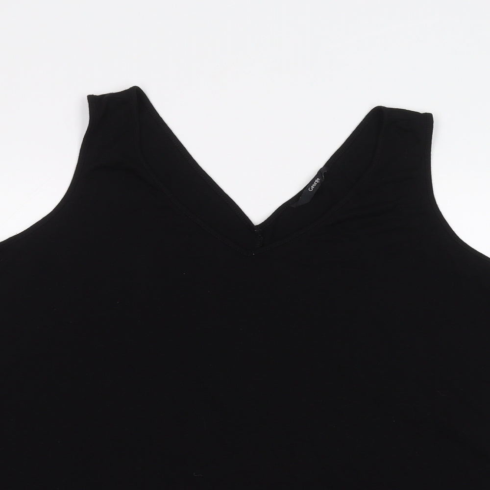 George Womens Black   Basic T-Shirt Size 20
