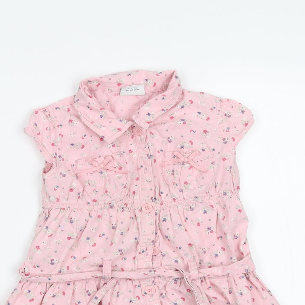 NEXT Girls Pink Floral  A-Line  Size 2-3 Years